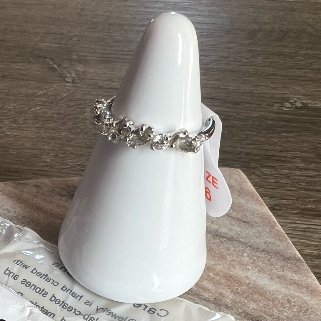 Bp Grey Topaz Rhodium Ring Size 6